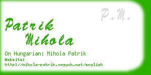 patrik mihola business card